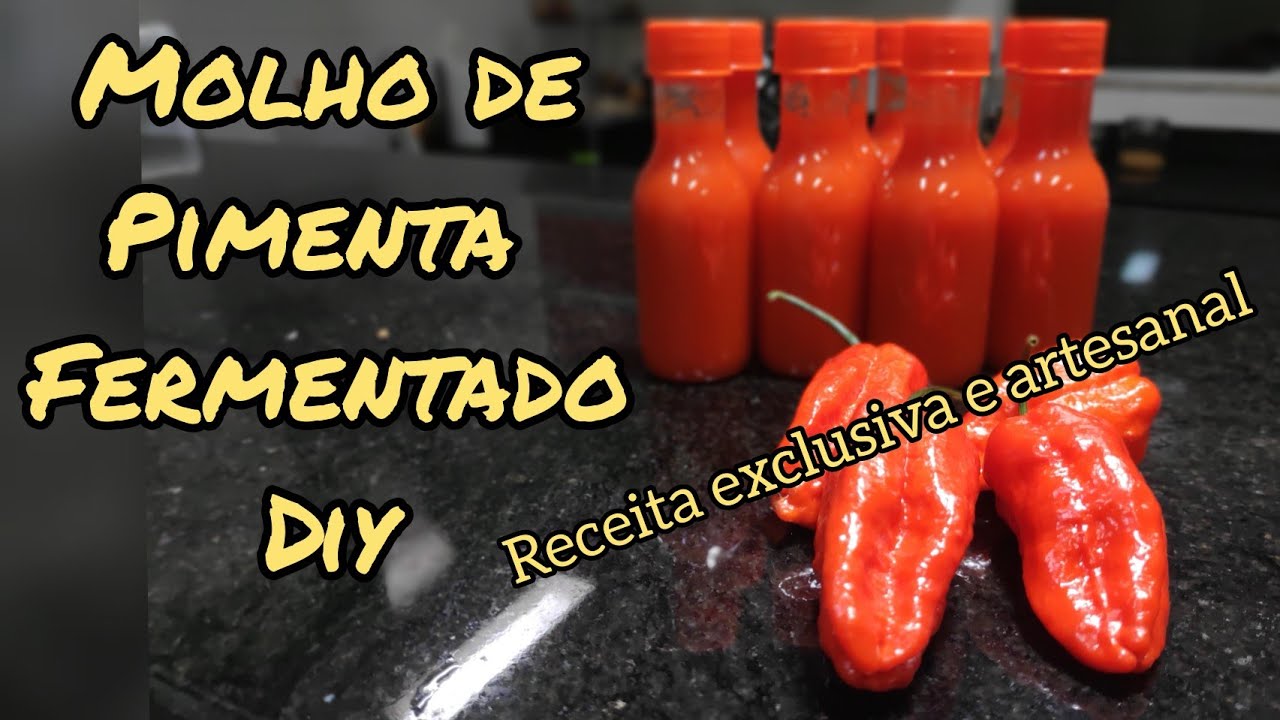 Molho de Pimenta Fermentado DIY - receita caseira,  fácil, rápida, ultrahot  e muito saborosa.