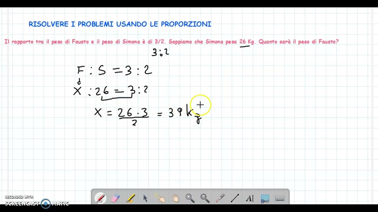 risolvere i problemi con proporzioni