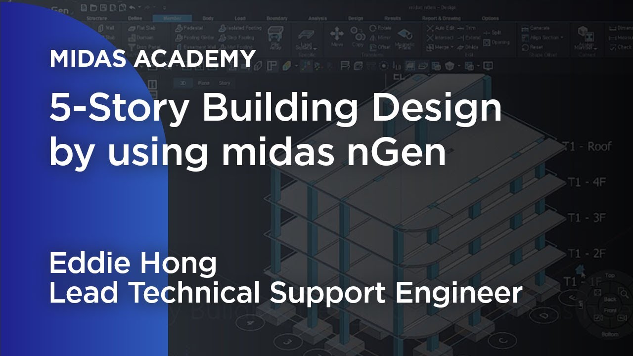 5- Story Building Design by using midas nGen | Building Design | Structure Design