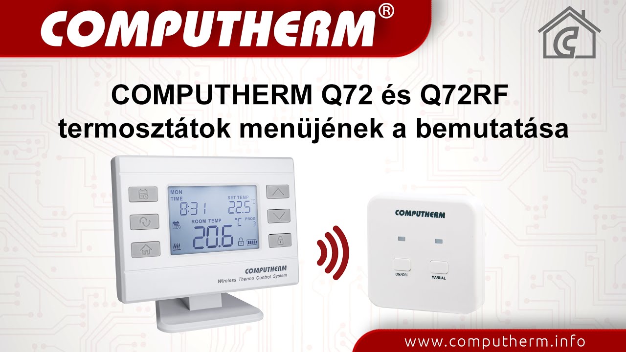 COMPUTHERM Q72 és Q72RF  termosztátok menüjének bemutatása