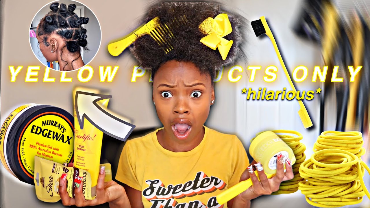 Styling My NATURAL Hair ONLY Using YELLOW Products
