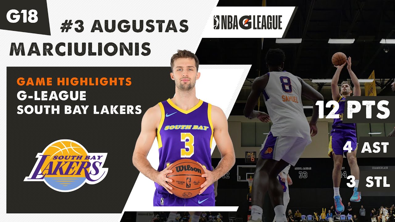 Lithuanian AUGUSTAS MARCIULIONIS 12 PTS & 4 AST South Bay Lakers NBA G-League