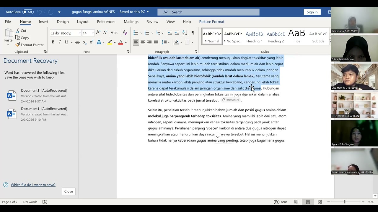 Gugus fungsi amina _Kimia organik_Agnes putri Siagian_ G1E125059