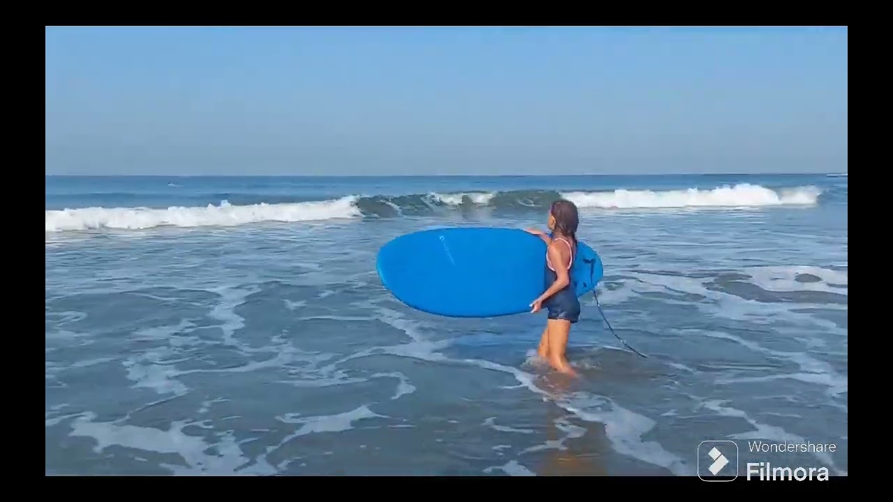 Sofia surfing at S2 morjim,  Goa