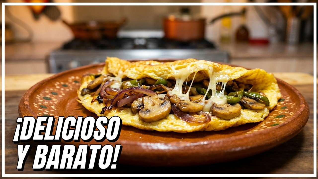HUEVOS CON QUESO MANCHEGO Y CHAMPIÑONES | DESAYUNO FACIL DE PREPARAR Y ECONOMICO #cocinafacil