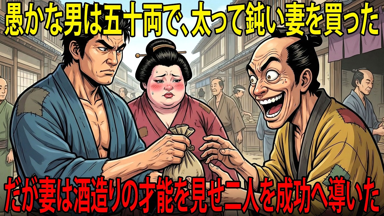 雇われ人で牛のように力持ち、優しすぎて「大ばか者」と笑われた男が、三年かけて貯めた金で相撲取りのように巨体の未亡人を「買って」妻にした話｜泣ける話｜民話｜昔話｜