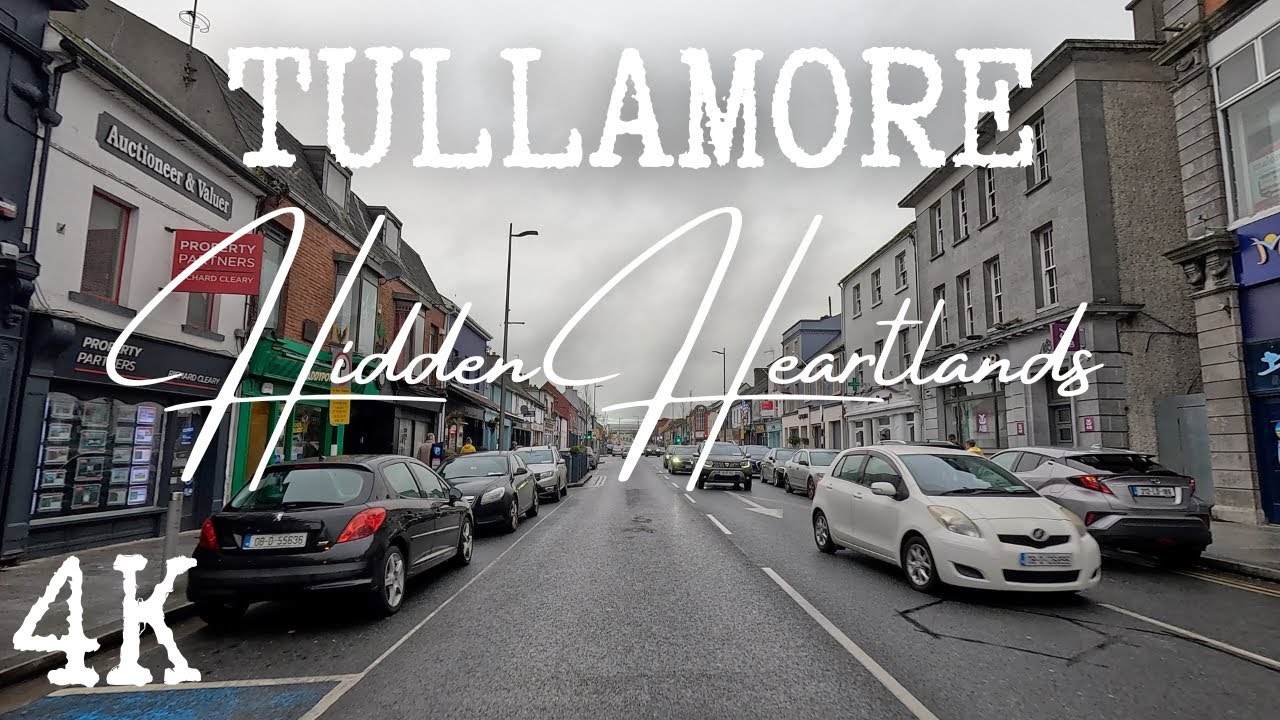 Circling Tullamore on a damp & busy Sunday,  Town Tour, 2024 [4k ASMR]
