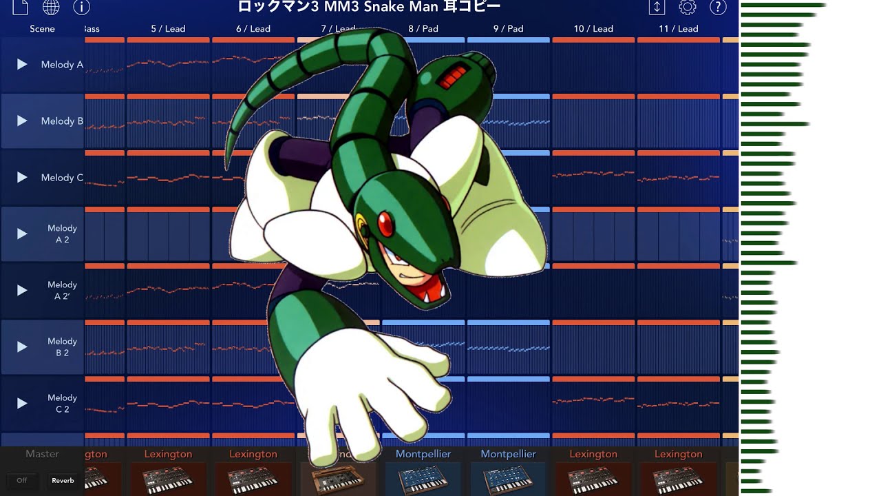 Mega Man 3 Snake Man Stage Music (Korg Gadget Arr.) ロックマン3 スネークマン ステージBGM アレンジ 耳コピー