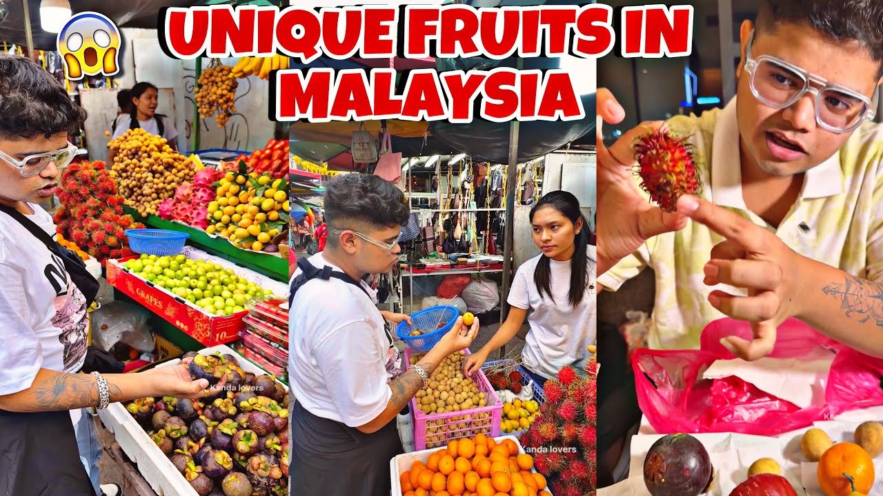 Eating Weird And Unique Fruits In Malaysia Street Market 🤯😋|Kanda Lovers