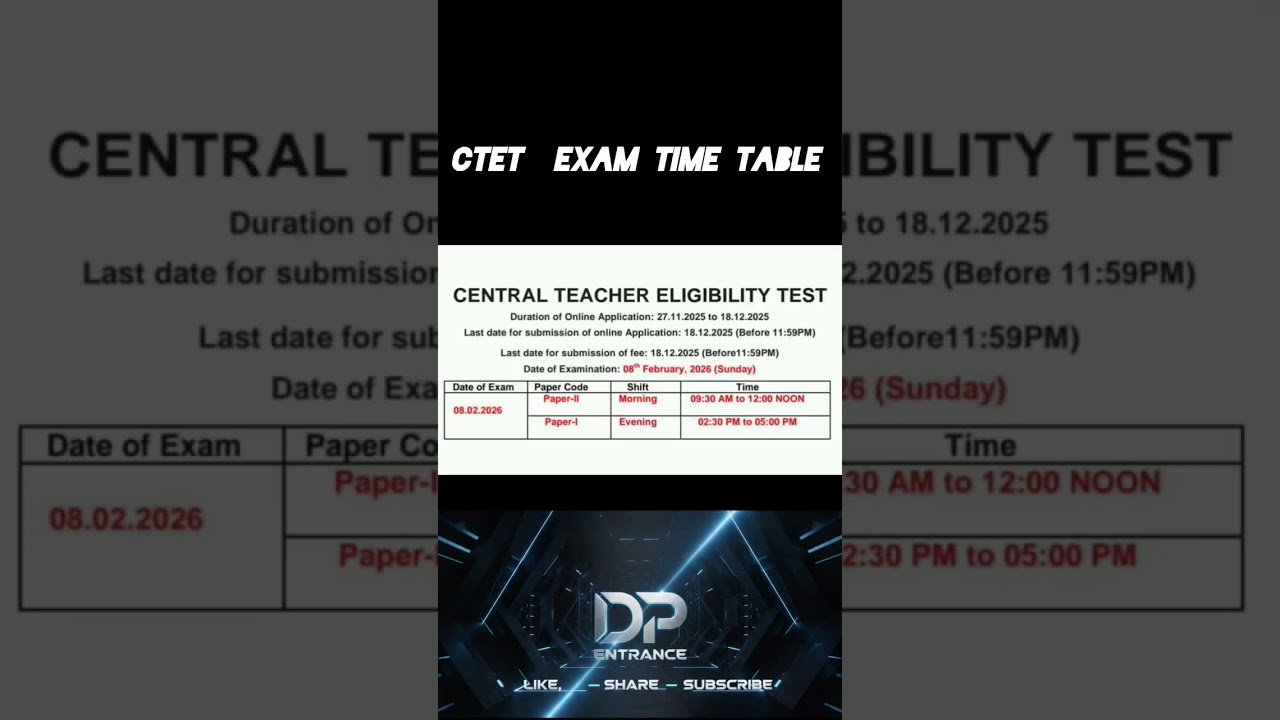 CTET 2026 EXAM NOTICE OUT! 