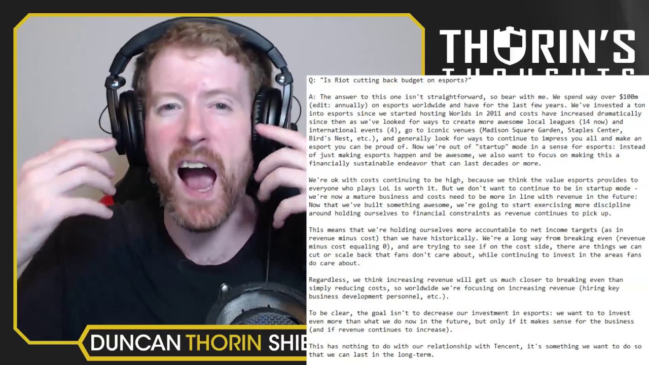 Thorin's Thoughts - Worlds Budget Implications (LoL)