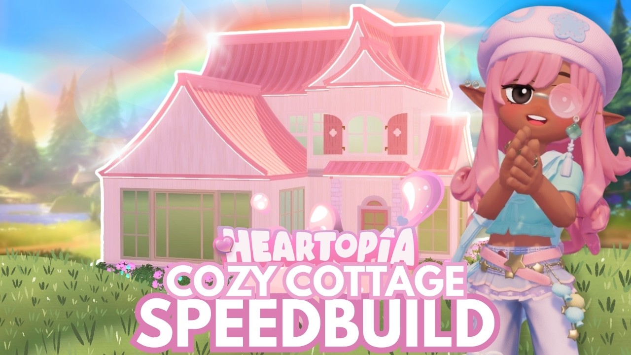 Building a Pink Cottage/Pastel Tudor Home! | Heartopia | Speed Build