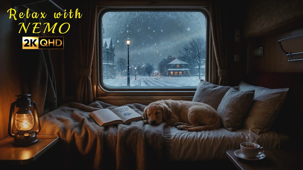 Cozy Vintage Train Journey on a Peaceful Winter Night ❄️🚂 Dimly Lit Sleeper Train Ambience for Sleep