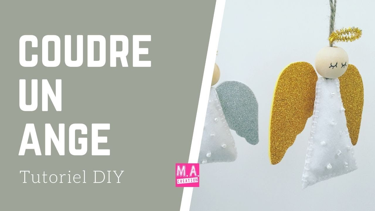 DIY, Ange de Noël en feutrine et paillettes à coudre.