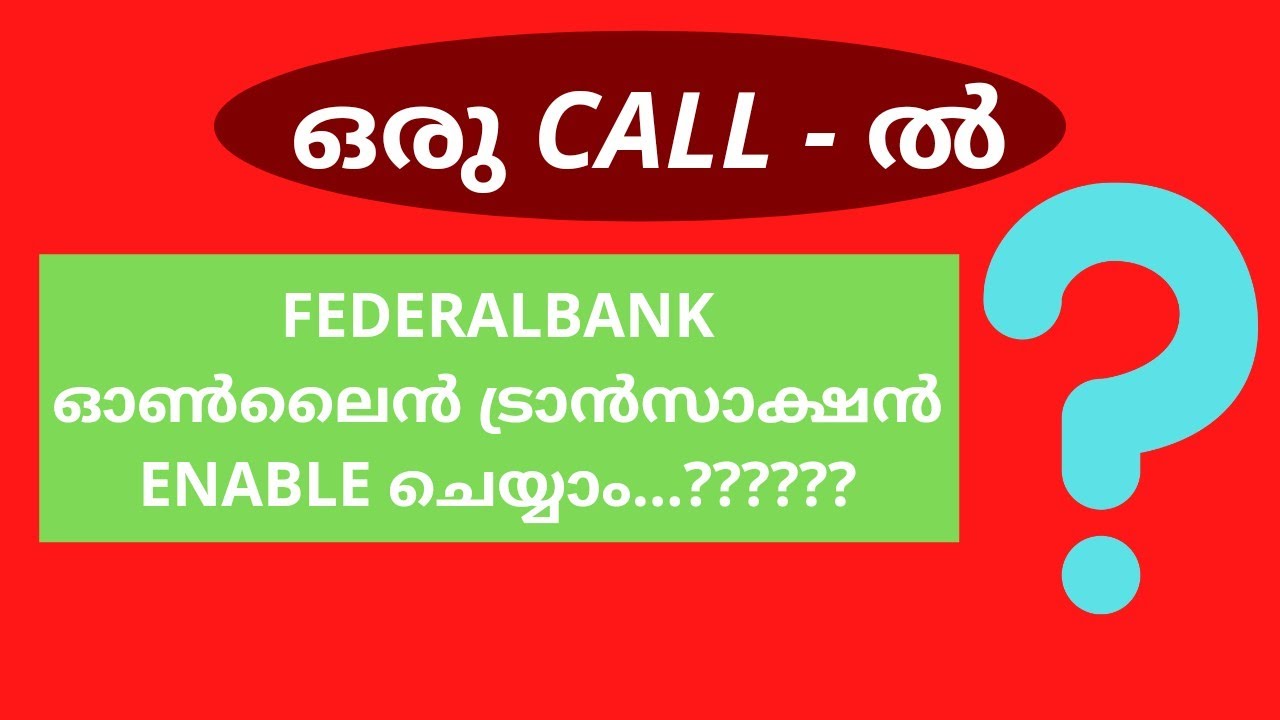 How to enable Debit card Online Transaction on Federal Bank