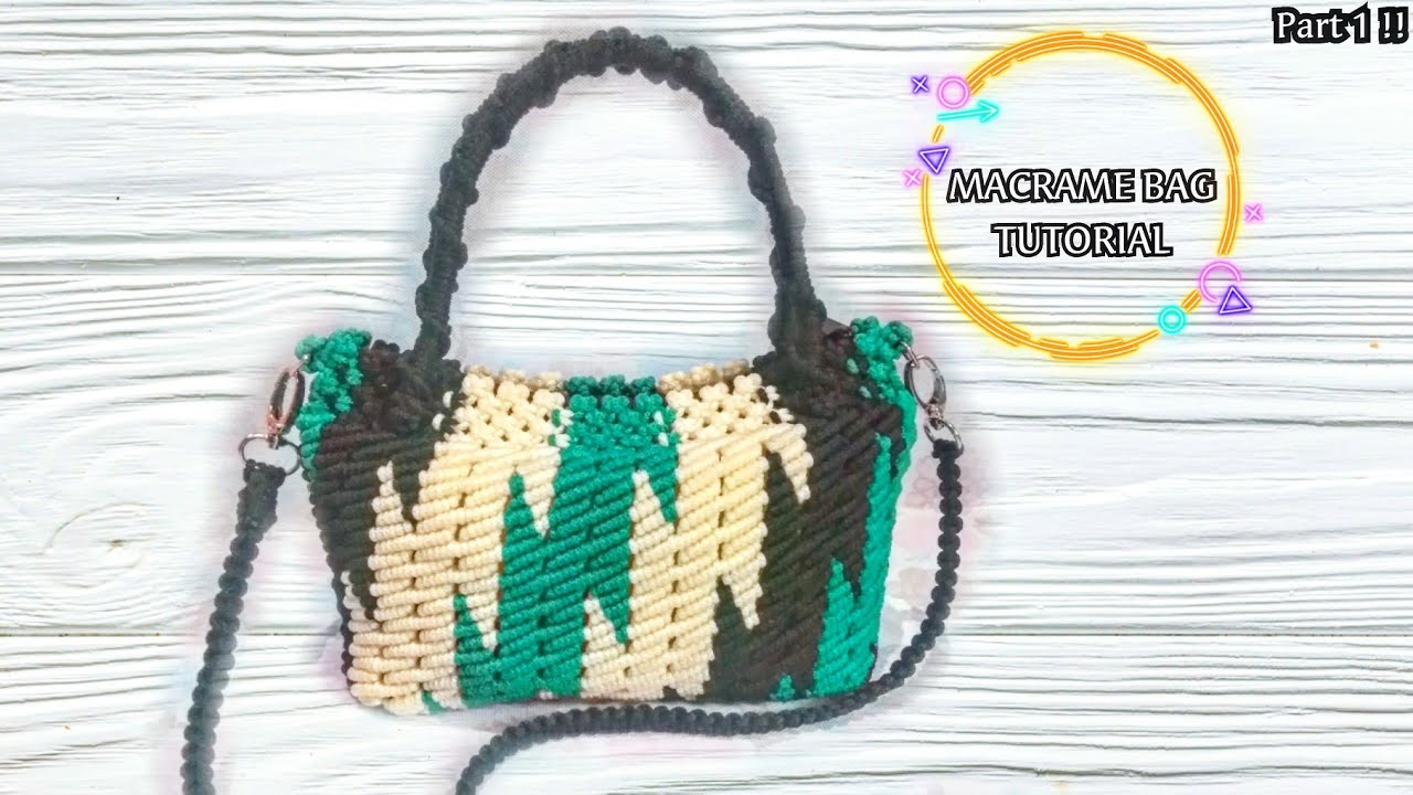 Macrame Bag Full Tutorial, New Design Bag, Tutorial Tas tali kur Terbaru, Diy (Part 1)
