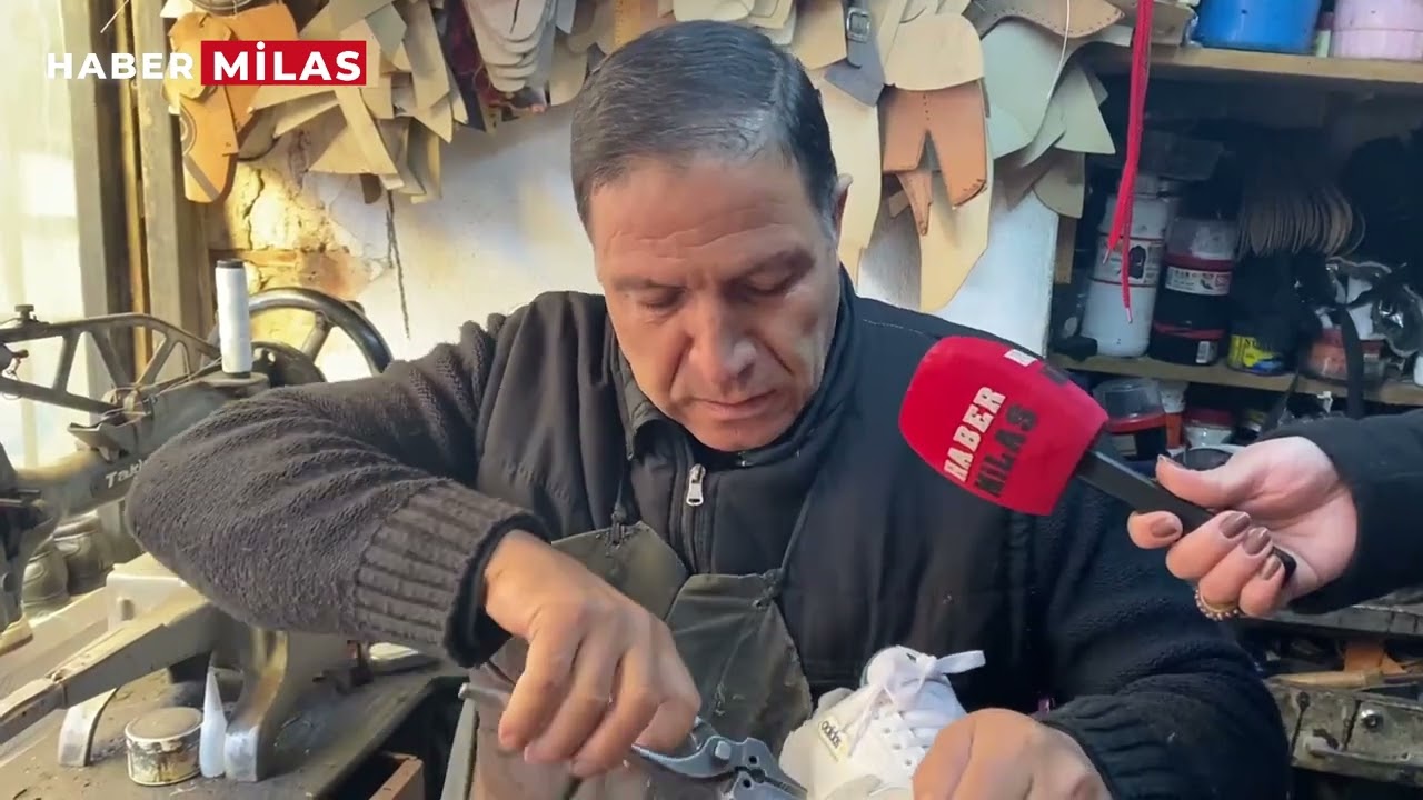 Milas'ta 45 yıldır ayakkabı tamirciliği yapıyor