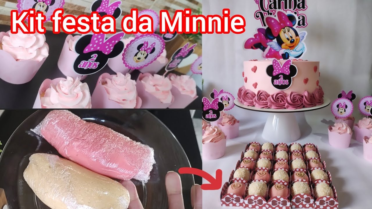 KIT FESTA PRA 25 PESSOAS DA MINNIE/ ENSINEI FAZER OS BRIGADEIROS