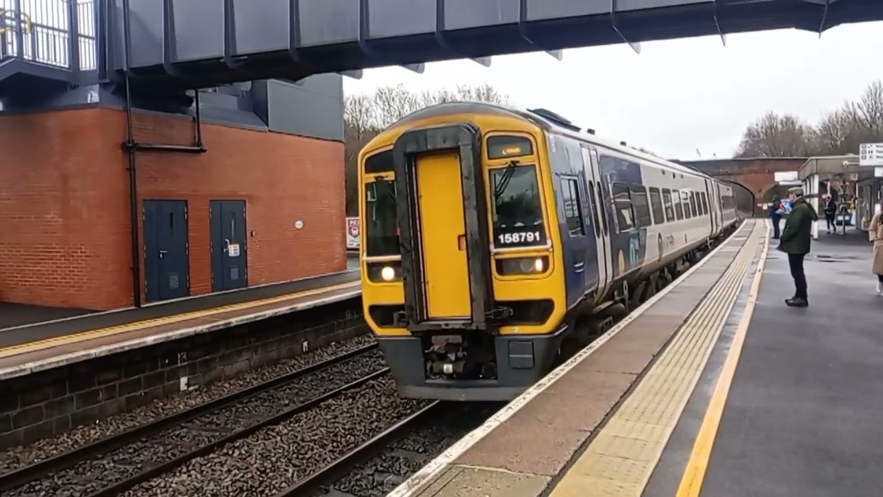 Northern railway trains in the rain