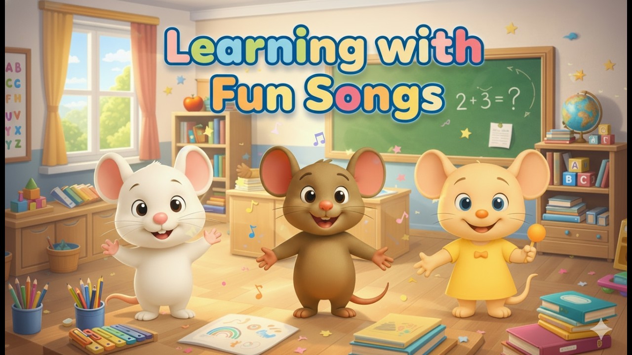 Learning with Fun Songs  | Jonta Monta Mouse Family Nursery Rhyme | Kids Songs