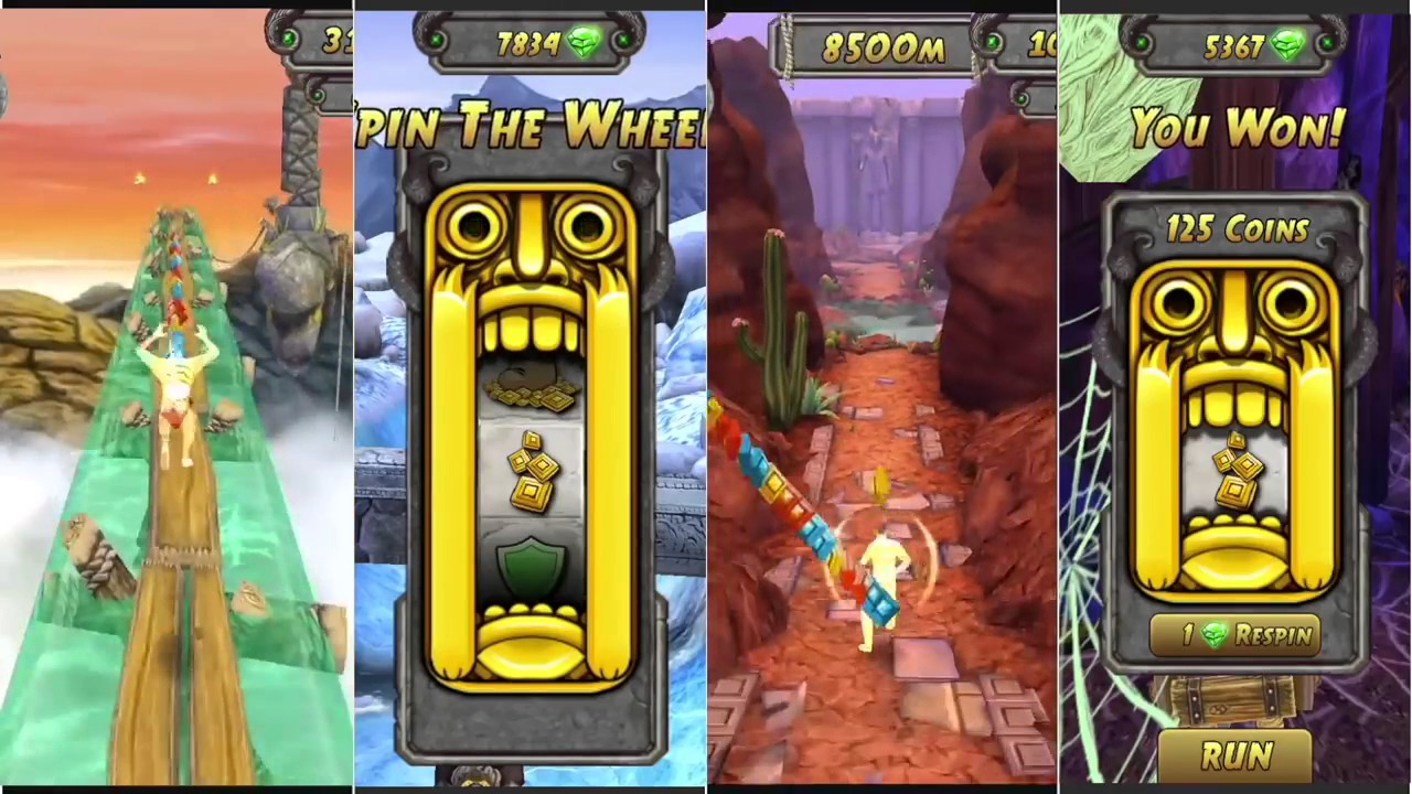 REVERSE GAMEPLAY | Temple Run 2 Sky Summit VS Frozen Shadows VS Blazing Sands VS Spooky Su