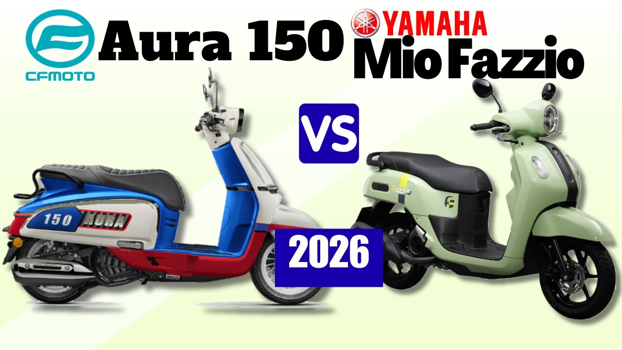 CF Moto Aura 150 против Yamaha Fazzio | Сравнительный анализ | Характеристики и цена | 2026