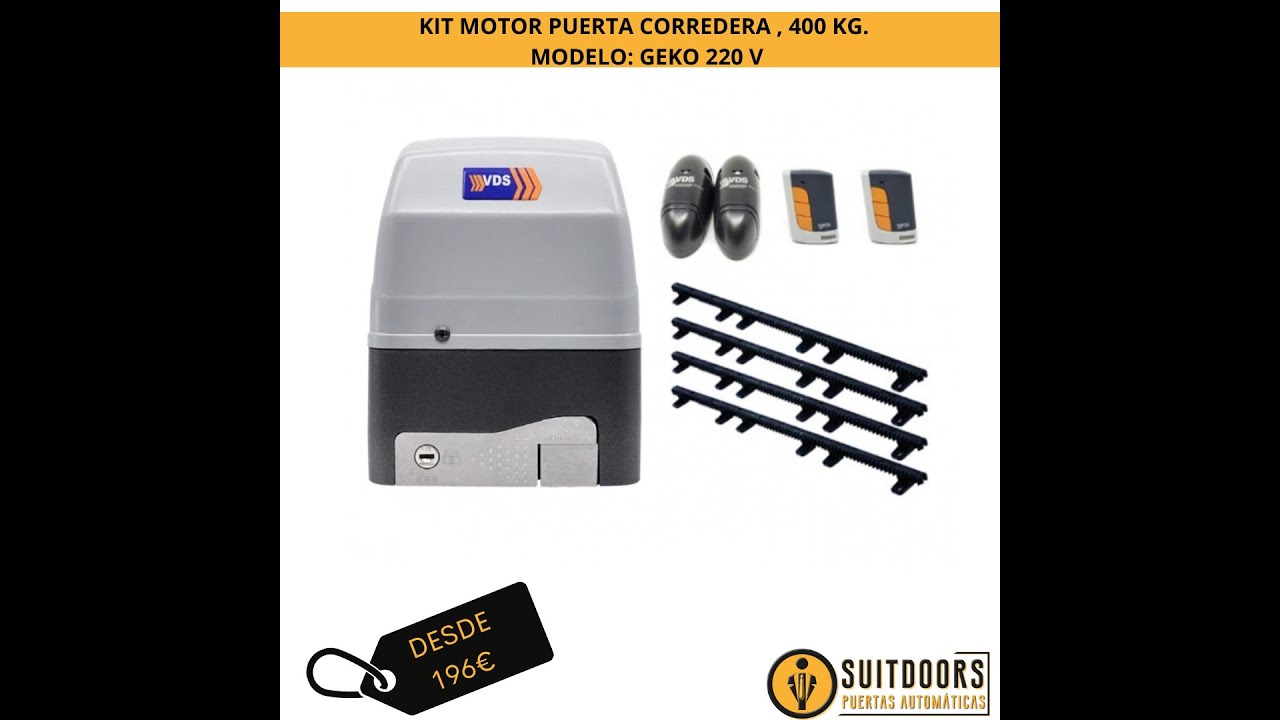 Instalación motor puerta corredera VDS, modelo Geko 400.