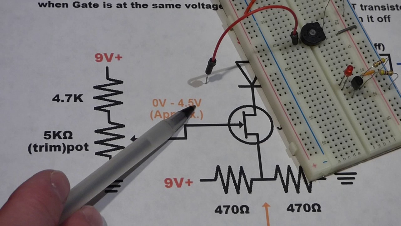 N channel JFET transistor demonstration circuit and diagram explanation
