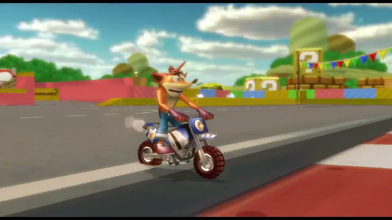 Crash Bandicoot in Mario Kart Wii Deluxe X Green Edition developed by FJRoyet