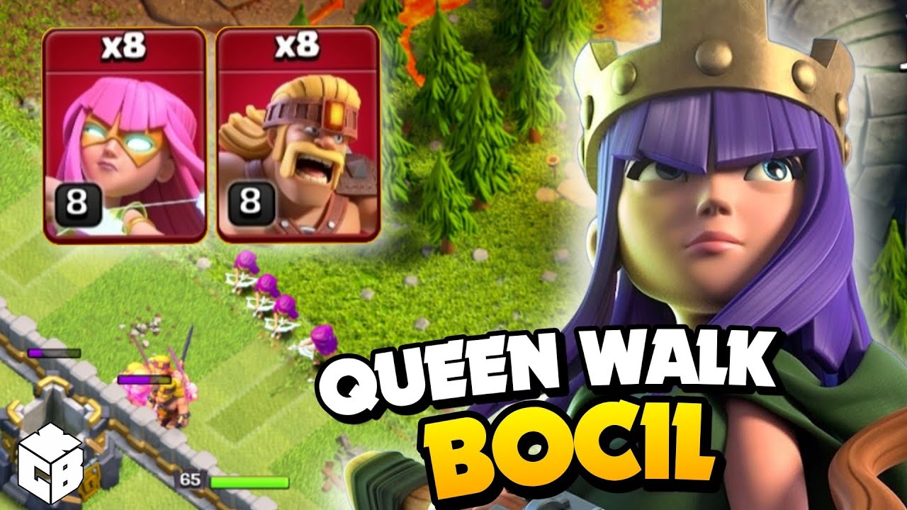 QUEEN WALK + 2 BOCIL SUPERR TH 12?? | Clash of Clans