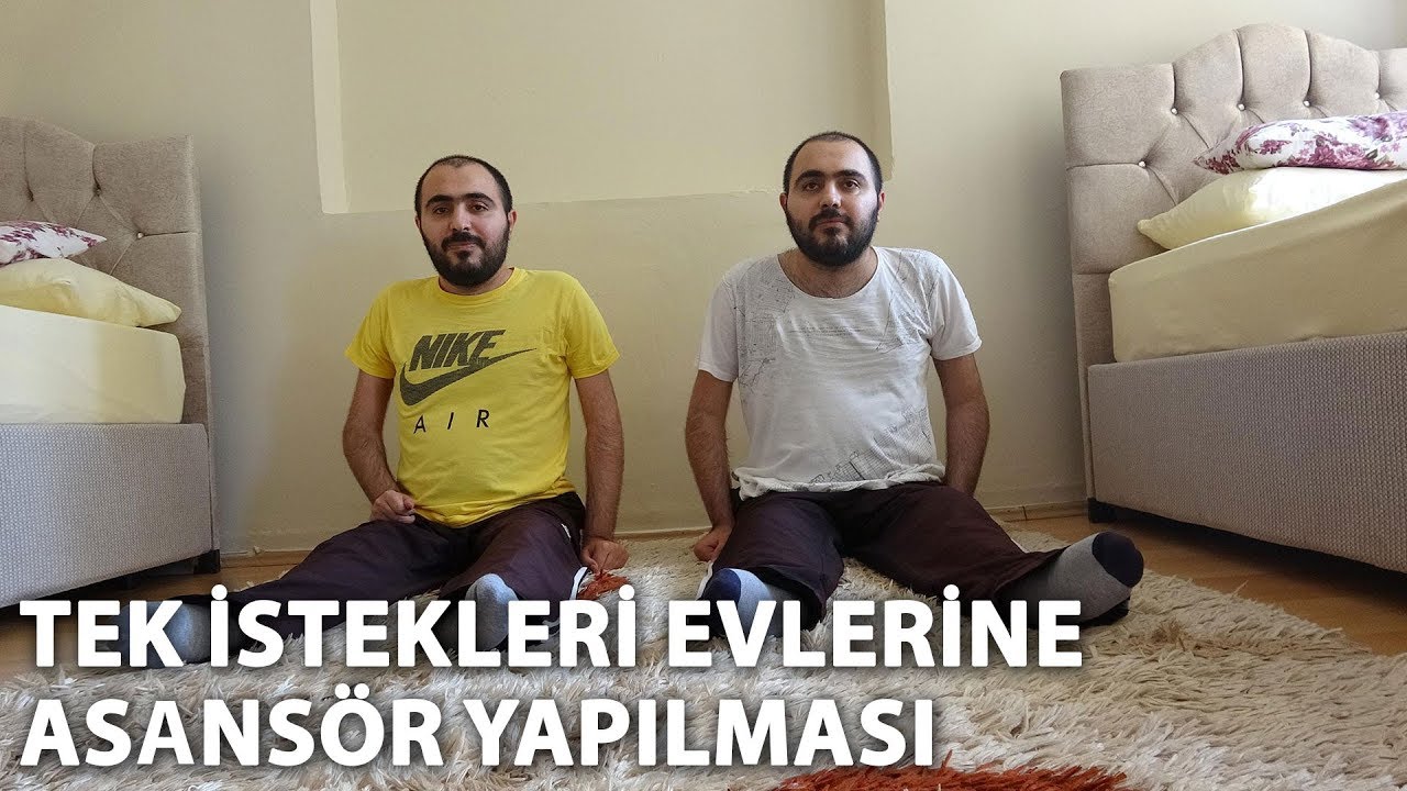 Kas hastası ikizlerin tek isteği evlerine asansör yapılması
