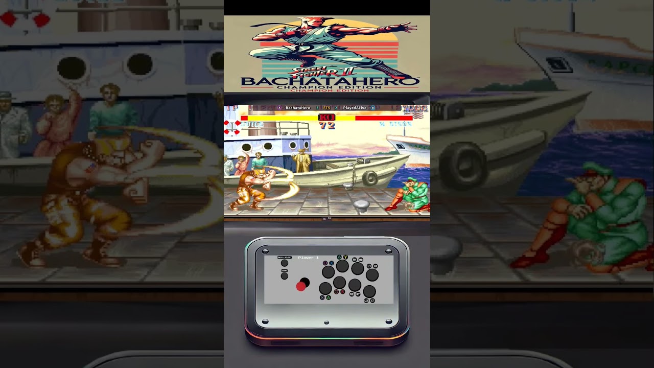 Guile vs Bison Easy Round #fightcade2 #retrogame #worldarcadezone #shorts #fightcade2