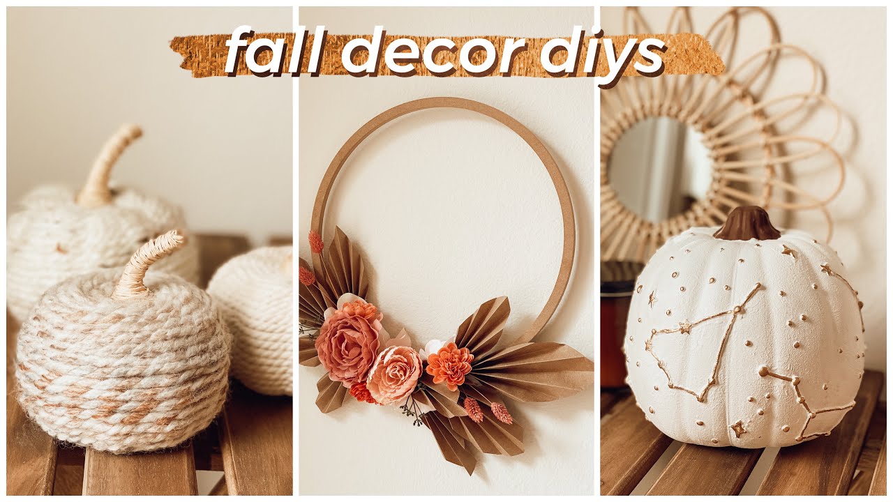STYLISH FALL DIY PROJECTS 2020 | Neutral Boho Scandi Style | PUMPKIN & WREATH HOME DECOR