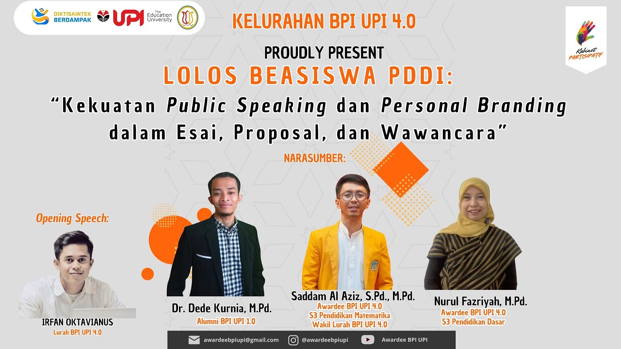 Lolos Beasiswa PDDI: Kekuatan Public Speaking-Personal Branding dalam Esai, Proposal, dan Wawancara