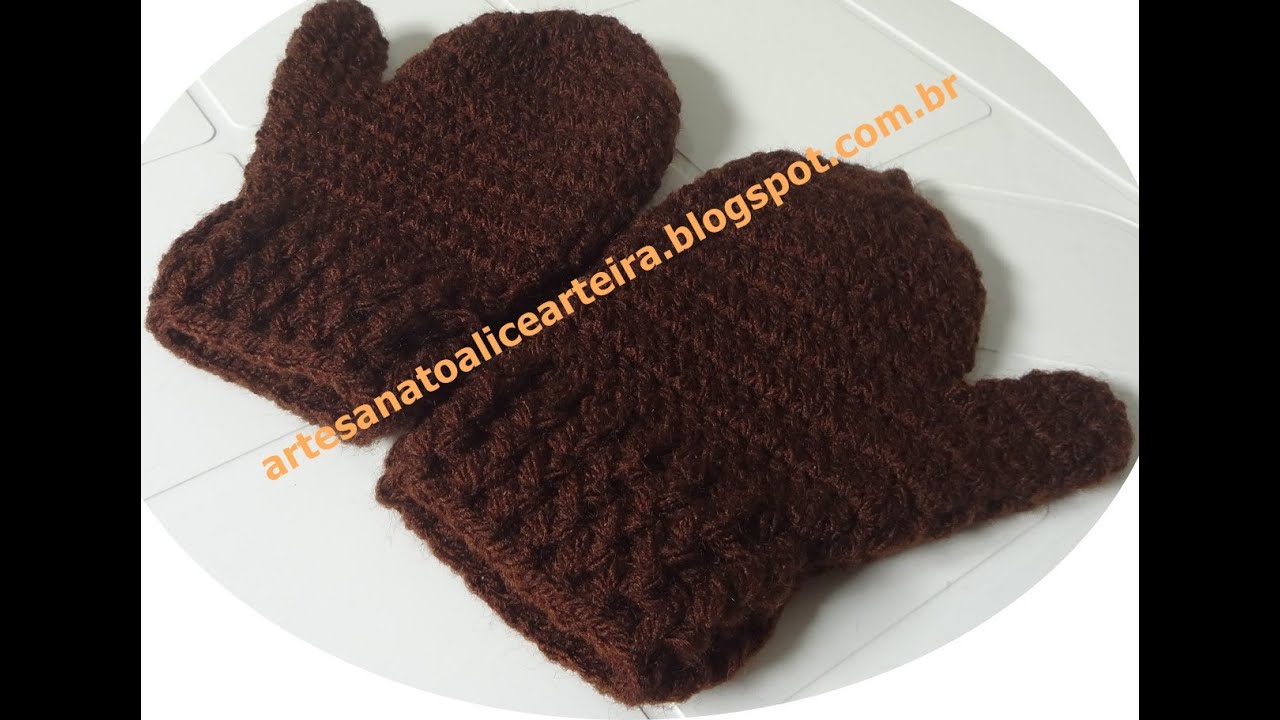 LUVA DE CROCHÊ INFANTIL (1 ANO)