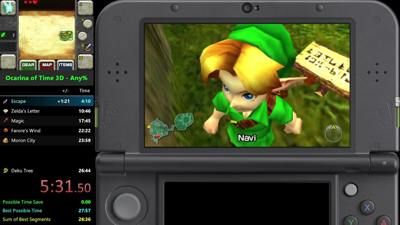 The Legend of Zelda: Ocarina of Time 3D - New 3DS XL - Any% in 27:11 by JTown2909