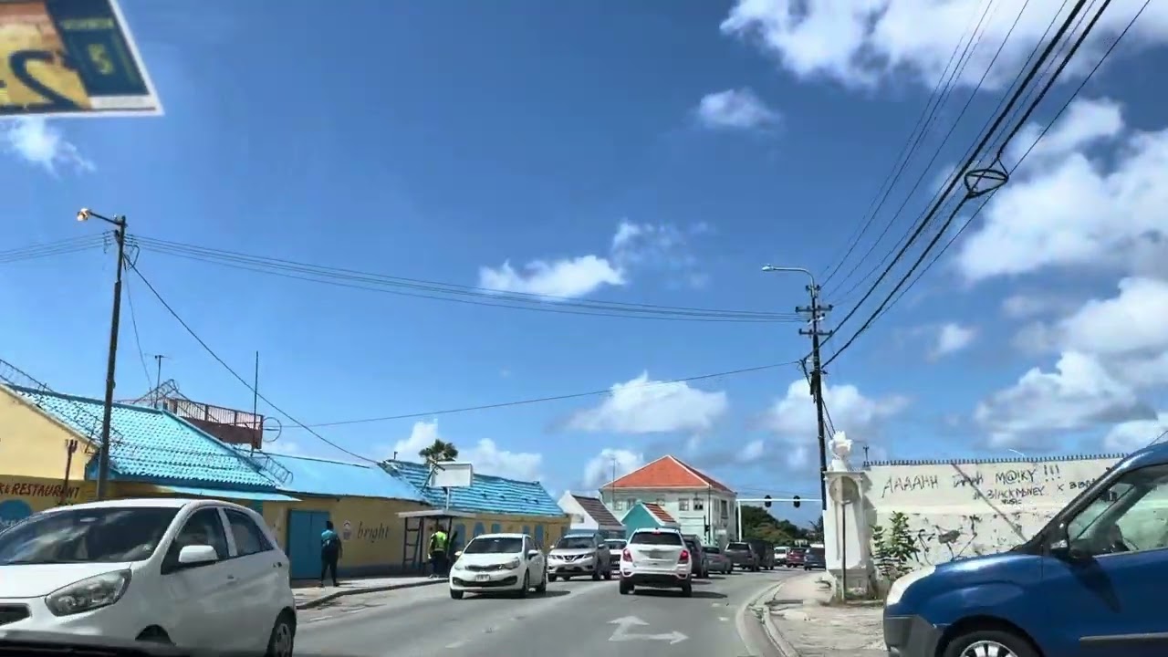 Driving into Willemstad Curacao