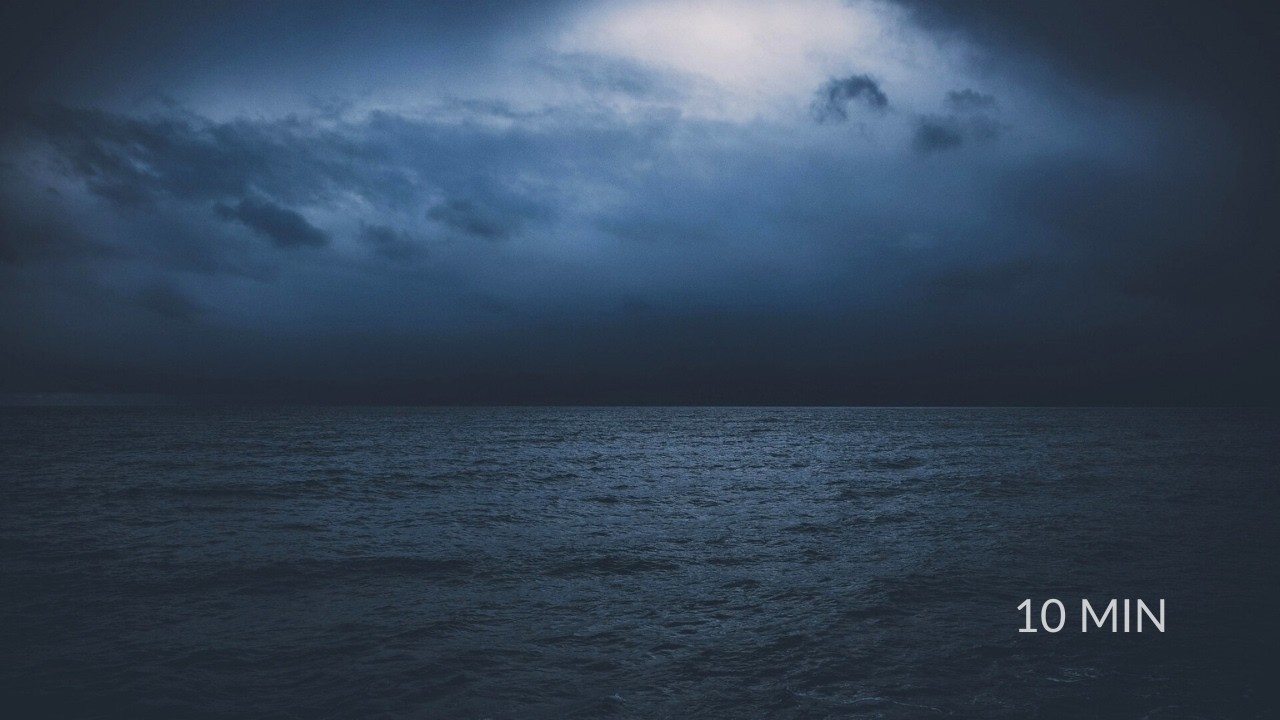 Listening to the Ocean at Night – 10 Min Relaxing Ambient Sound