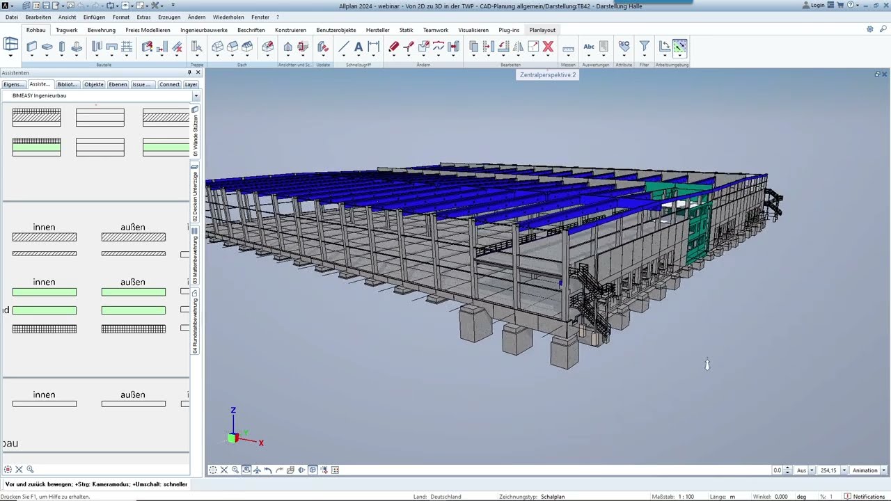 Von 2D zu 3D in der Tragwerksplanung in ALLPLAN 2024