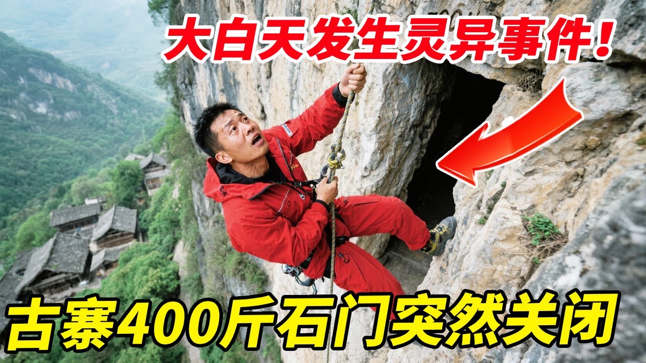 渝贵交界大白天发生灵异事件！靠近悬崖古寨400斤石门突然关闭，毫无防备让人毛骨悚然【户外小北哥】