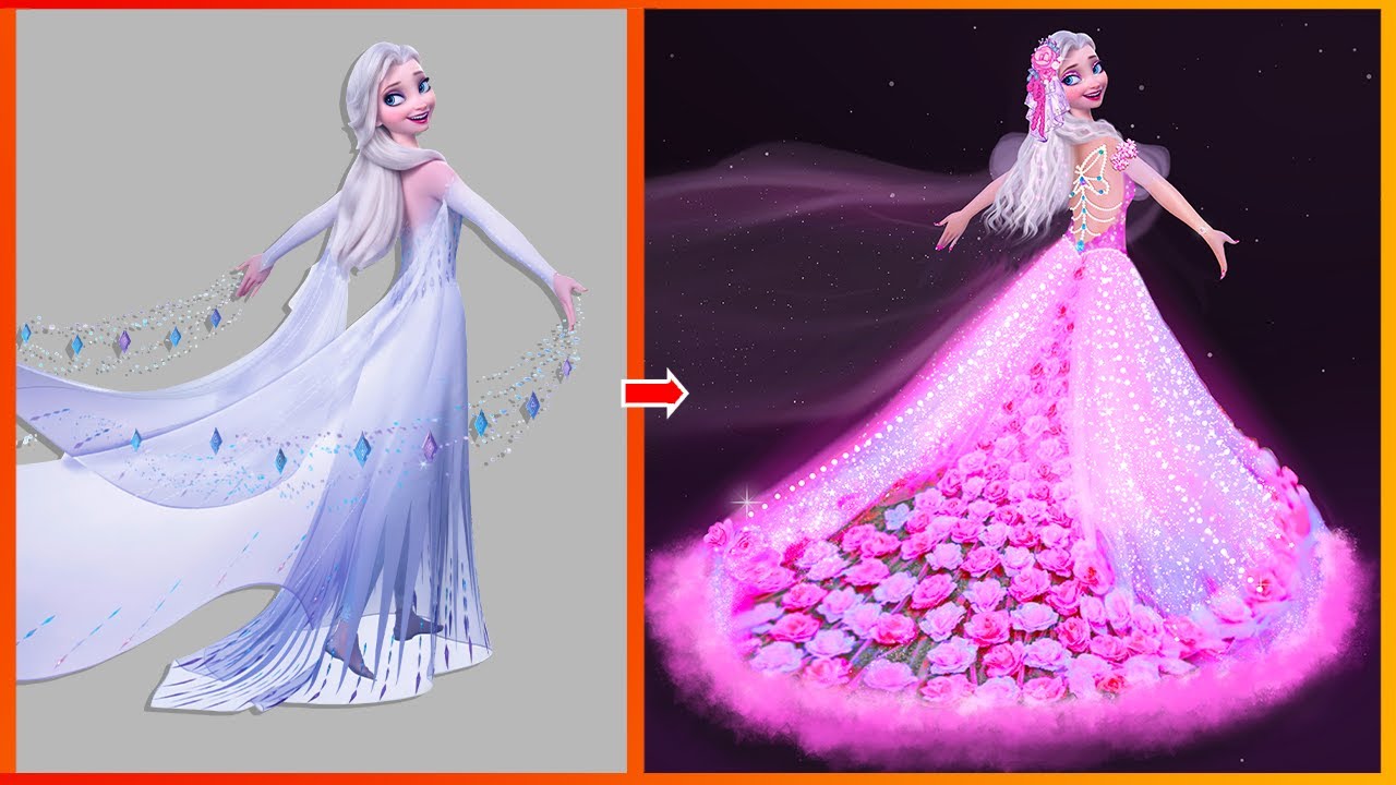 Frozen: Elsa Frozen Transformation - Elsa Frozen Disney Glow Up with Rose Dress