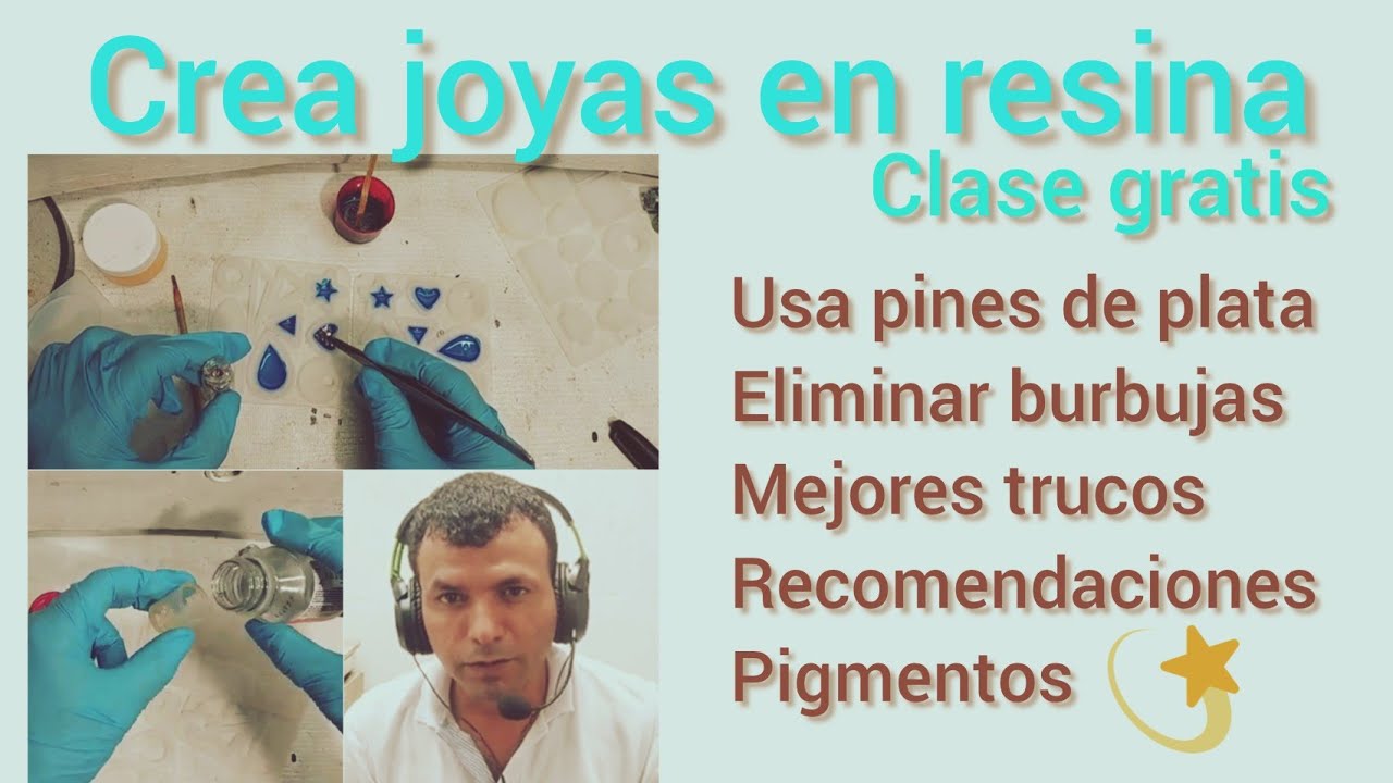 Joyeria en resina, crea topos y pega los pines muy facil