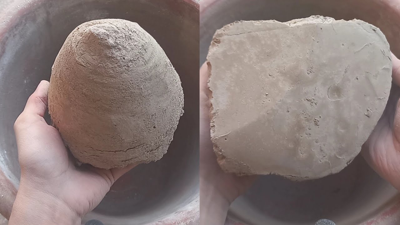 #asmr 😍 Extra Soft Smokey Pure Mud Dirt Dry Claypot Crumbling 👌🏻 Must Watch 💯