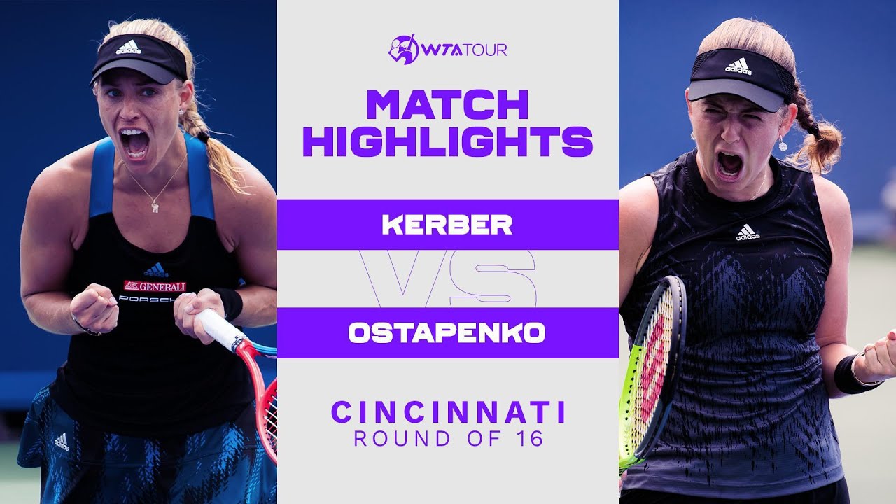 Анжелика Кербер против Елены Остапенко | 1/8 финала турнира WTA в Цинциннати 2021 | Лучшие момент...