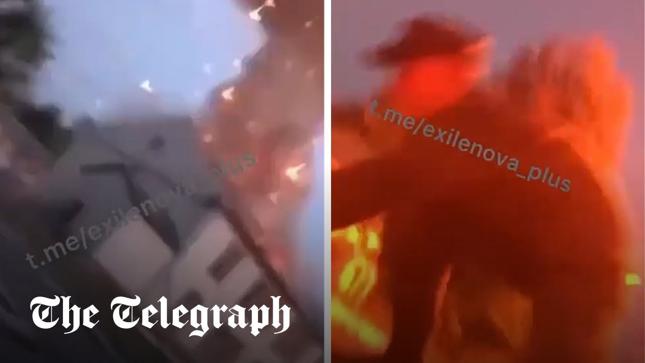 Panicked Russian soldiers run from Ukrainian airstrike