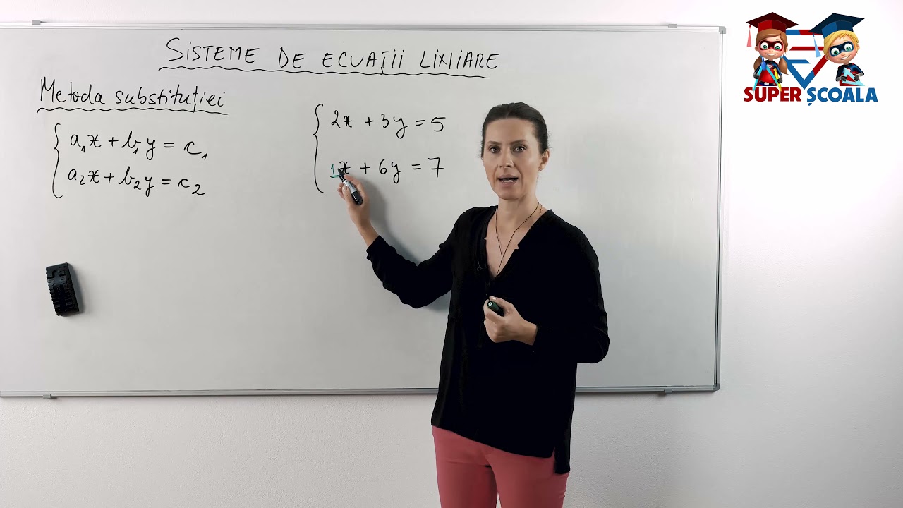 Sisteme de două ecuatii liniare cu două necunoscute. Rezolvarea prin metoda substitutiei
