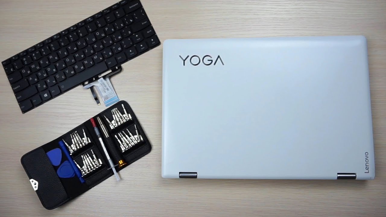 DISASSEMBLY Lenovo YOGA 510-14 разборка, замена клавиатуры и термопасты.