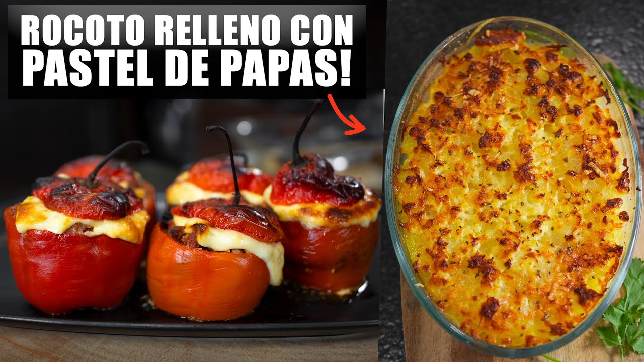 Un clásico peruano de la abuela, rocoto relleno con pastel de papas en un toque!