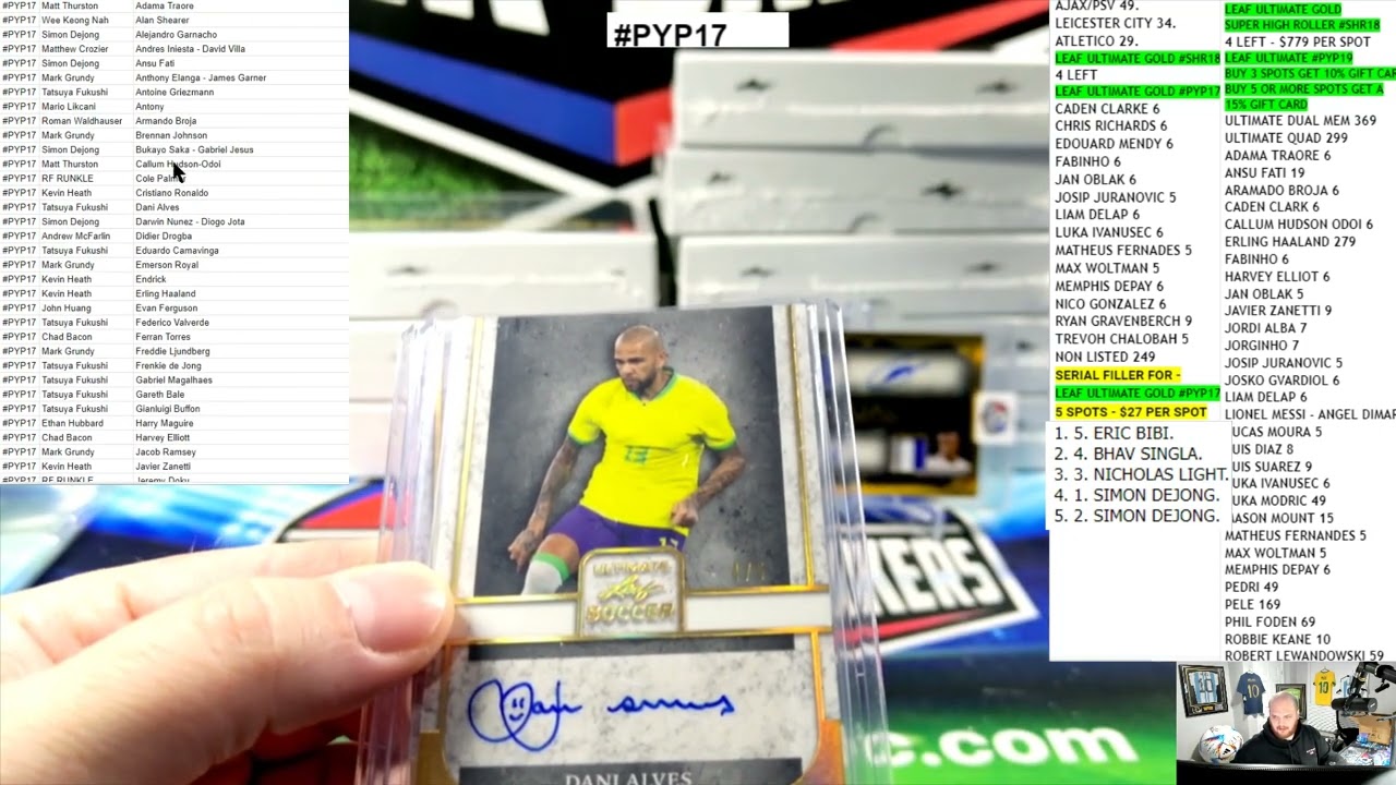 2022 LEAF ULTIMATE GOLD SPECTRUM SOCCER CARDS, 10 Box, PICK YOUR PLAYER/SPOT Case Break #PYP17