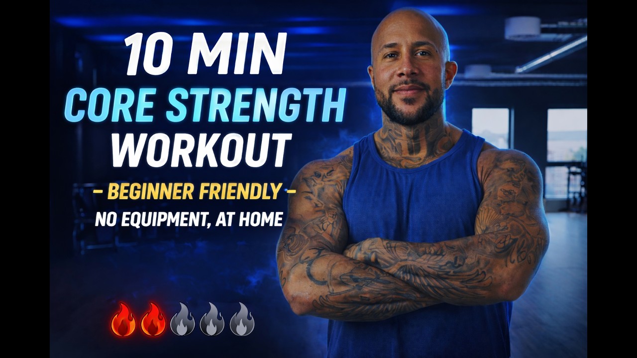 10 Min Core Strength Workout for Beginners (No Equipment, at Home)